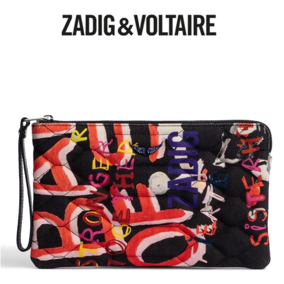 Zadig and Voltaire Uma Band Of Sisters Clutch - Picture 1 of 9